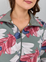 Костюм с брюками КБ-184/оливкабордо-листья