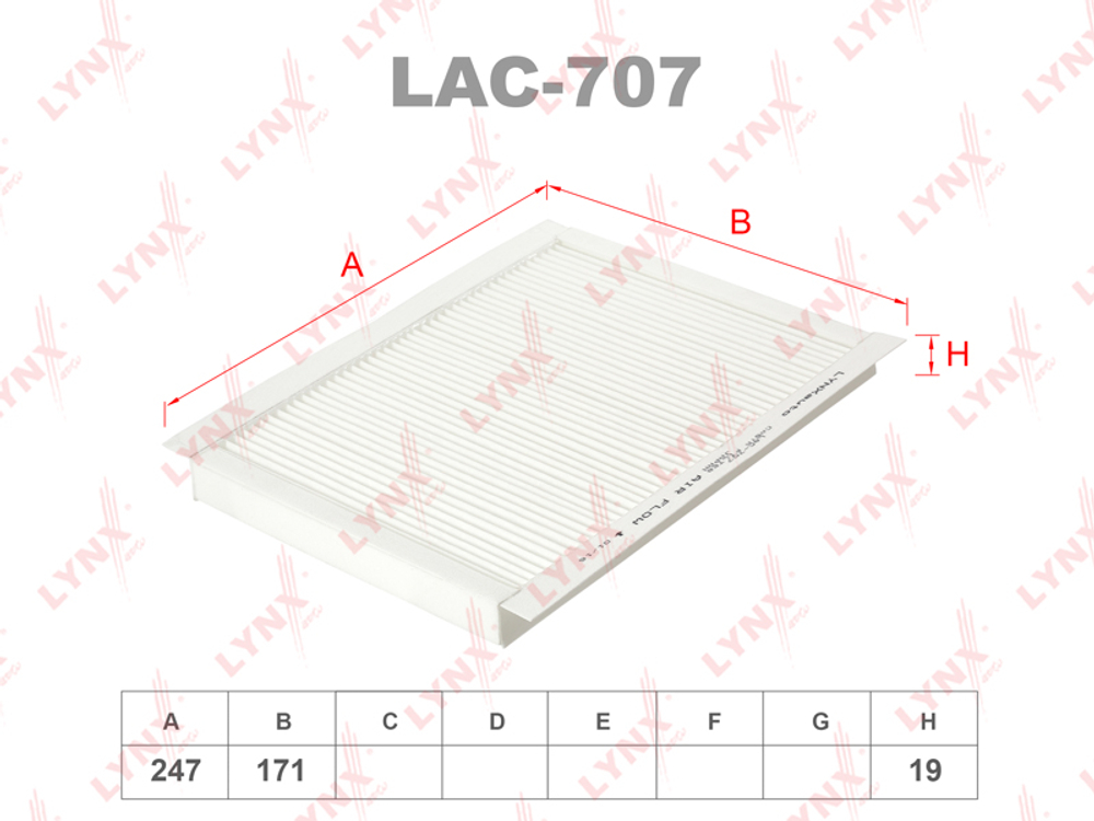 LAC-707 LYNX Фильтр салонный