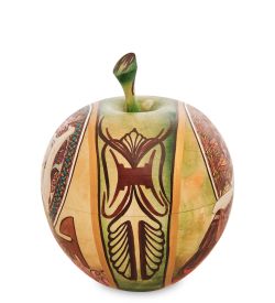 Народные промыслы МР-16/ 2-A Шкатулка-яблоко «Альфонс Муха - Драгоценные камни»