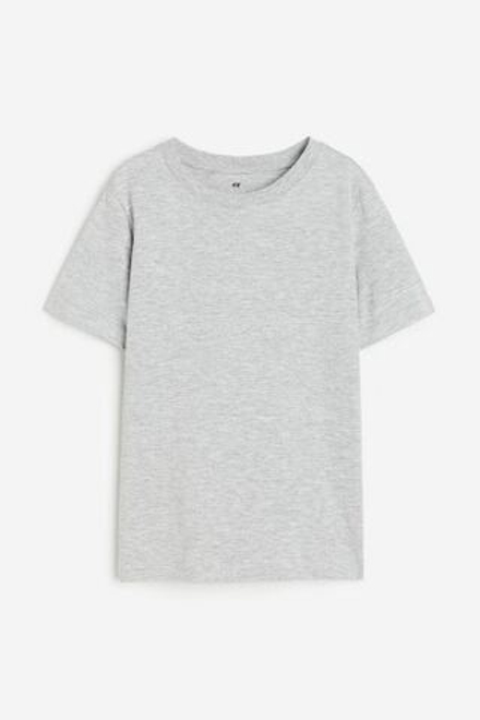 H&M Хлопковая футболка, светло-серый