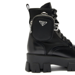Prada Detachable-pouch Combat Boots Black