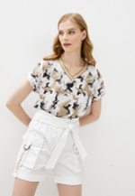 Футболка жен. AERONAUTICA 1882 бежевый с белым милитари