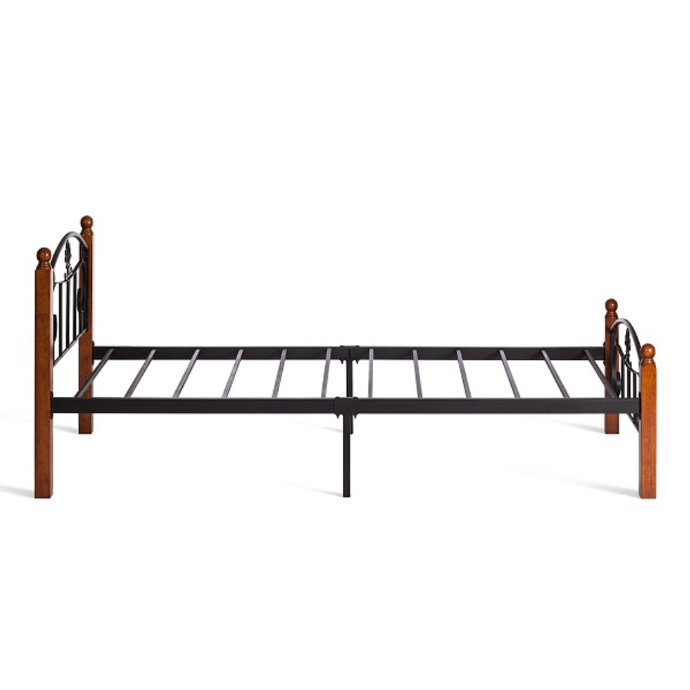 Кровать РУМБА (AT-203)/ RUMBA дерево гевея/металл, 90*200 см (Queen bed), красный дуб/черный