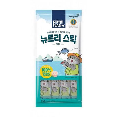 Лакомство для кошек NUTRI PLAN пюре из тунца, упаковка 4х14г