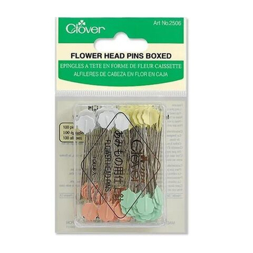 Булавки с цветной головкой в коробке 100шт 2506 Clover