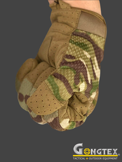 Перчатки полнопалые сетчатые с костяшками Gongtex Tactical Gloves (0056). Мультикам