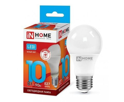 Электрическая лампа св/д ASD/InHome VC ЛОН A60 E27 10W(950lm) 4000К 4K 110x60 (без пульсации) 0211 (ЛОТ54)