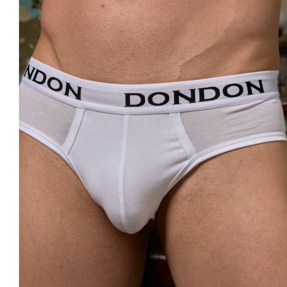 Мужские трусы брифы белые DonDon 204-01_01