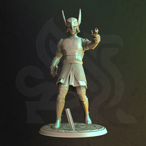 Человек Воин Паладин Варвар Файтер Рыцарь миниатюра для dnd, днд, pathfinder, фентези, Настольная игра, НРИ, Варгейм, РПГ