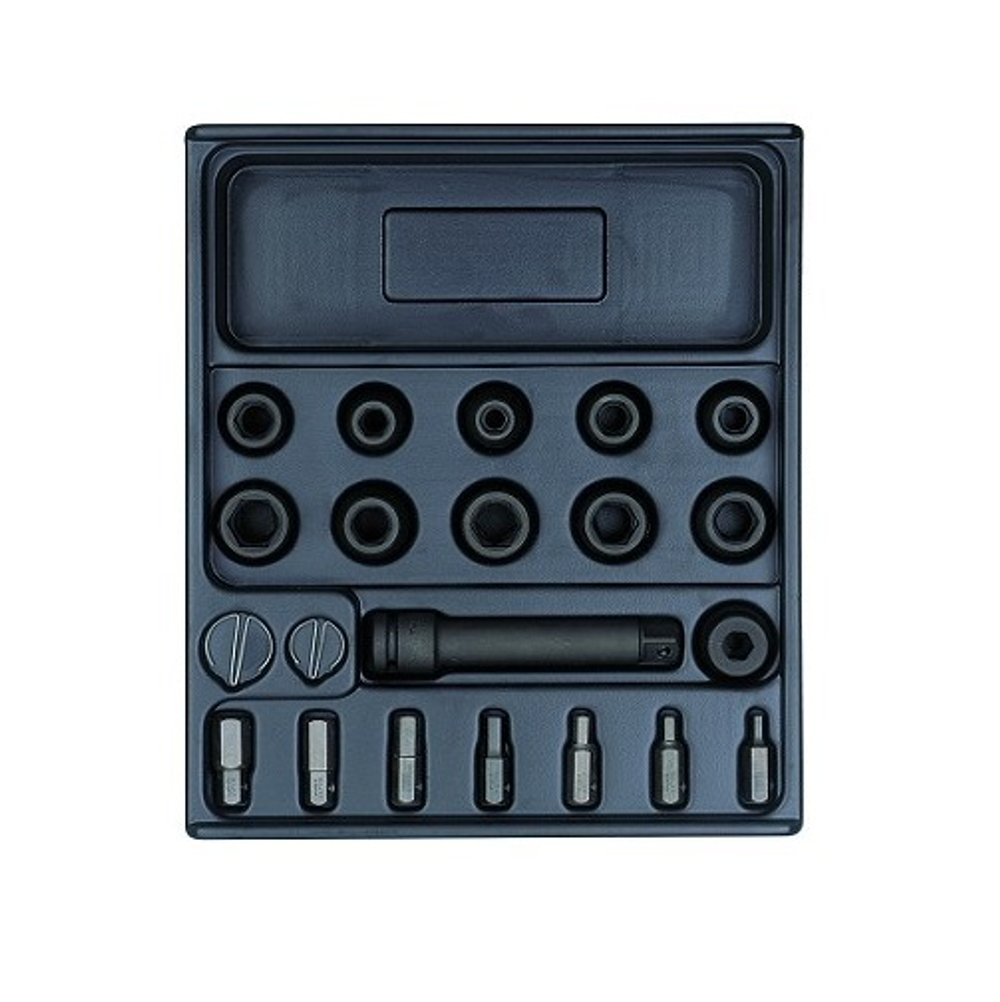 Набор ударных головок 1/2  и бит, на ложементе (21 предмет), BAHCO (Швеция)