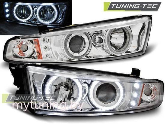 Передние фары angel eyes ccfl chrome для Mitsubishi Galant 8