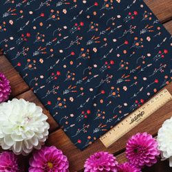 Ткань атлас миниатюрные цветы