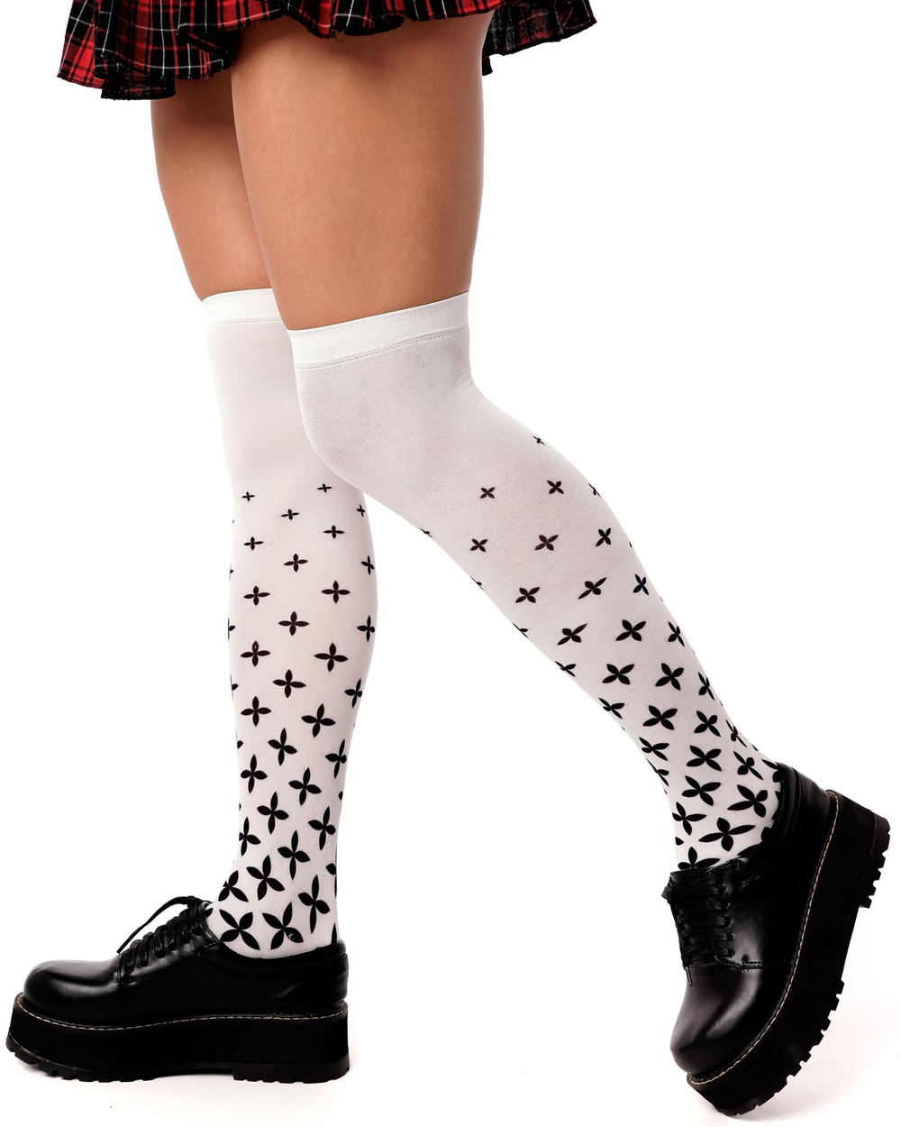 Белые гольфы с принтом (Цвет: белый)