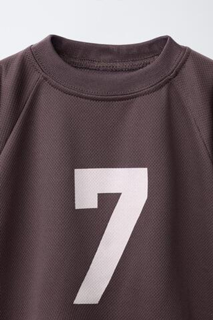 ZARA ФУТБОЛКА С НОМЕРОМ, ТЕМНО-ГРАНАТОВЫЙ