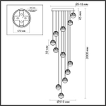 5101/60L ODL Люстра LED 12*5Вт 4000К 220В IP20 L-VISION