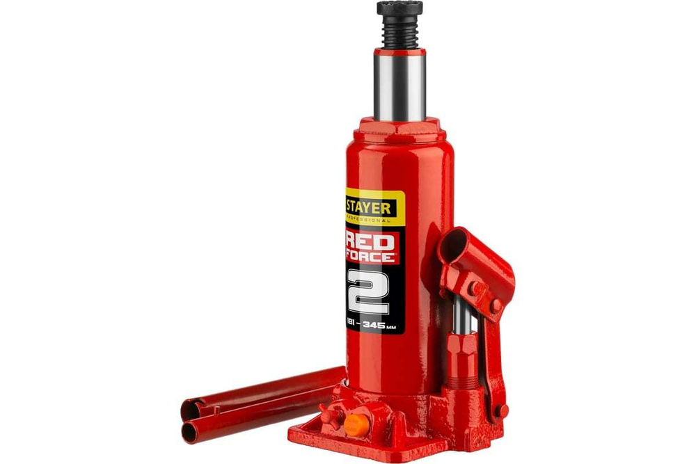 Гидравлический бутылочный домкрат STAYER RED FORCE, 2т, 181-345 мм, 43160-2 43160-2_z01
