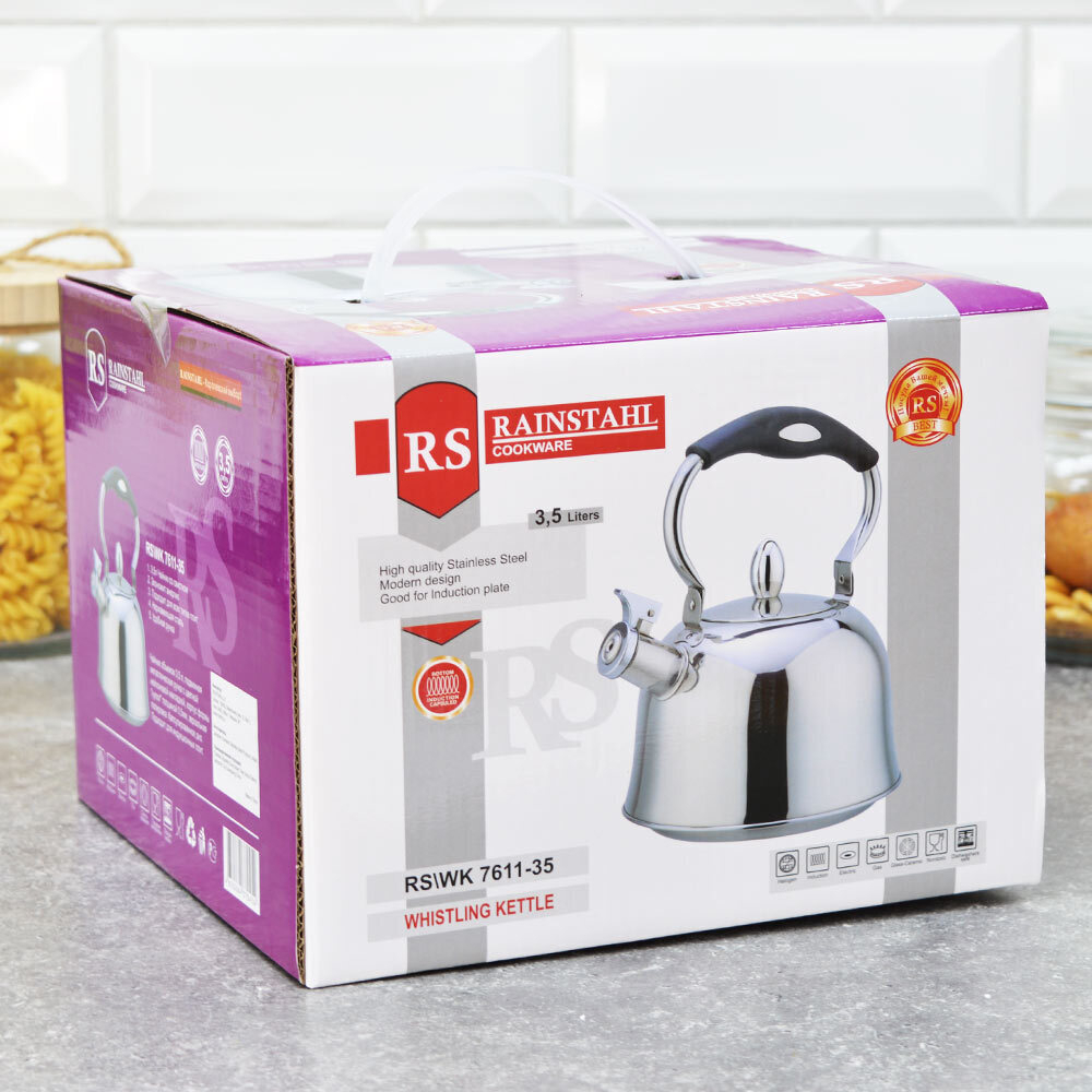 Чайник 3,5л нерж со свистком 7611-35RS\WK