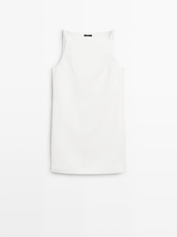 Massimo Dutti Струящееся мини-платье, белый