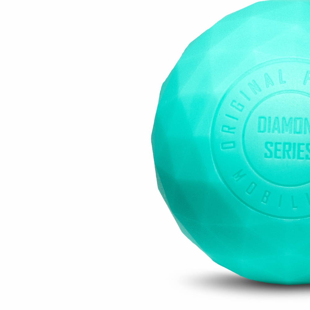 Набор из двух массажных мячей с кистевым эспандером бирюзовый