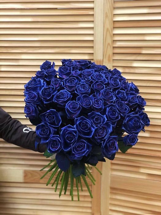 Букет из 51 синей розы 60 см #18106