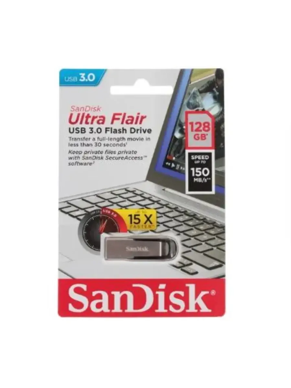 Память USB Flash 128 ГБ Ultra Flair SDCZ73-128G-G46 SILVER