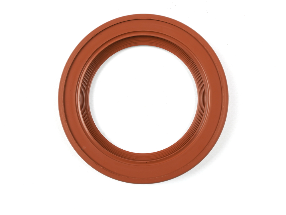 Сальник 75х102х10 а/м КАМАЗ коленчатого вала передняя (красный с губой/FPM+MKV) Резинотехника г. Балаково ( ОЕ РТ740.1005034 (МКВ) )