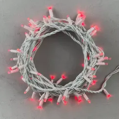 Светодиодная гирлянда с колпачком 75 красных LED ламп 10 м., 24В., белый каучуковый провод, IP65, LTC (LL75-8-1R)