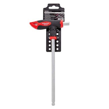 Ключ Т-образный 6-гранный с шаром и прорезиненной рукояткой H10x200мм, на пластиковом держателе Forsage F-76510G