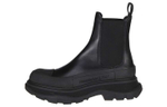 Alexander McQueen Alexander McQueen Tread Slick leather Comfortable All-match short-sleeved Chelsea boots women's black