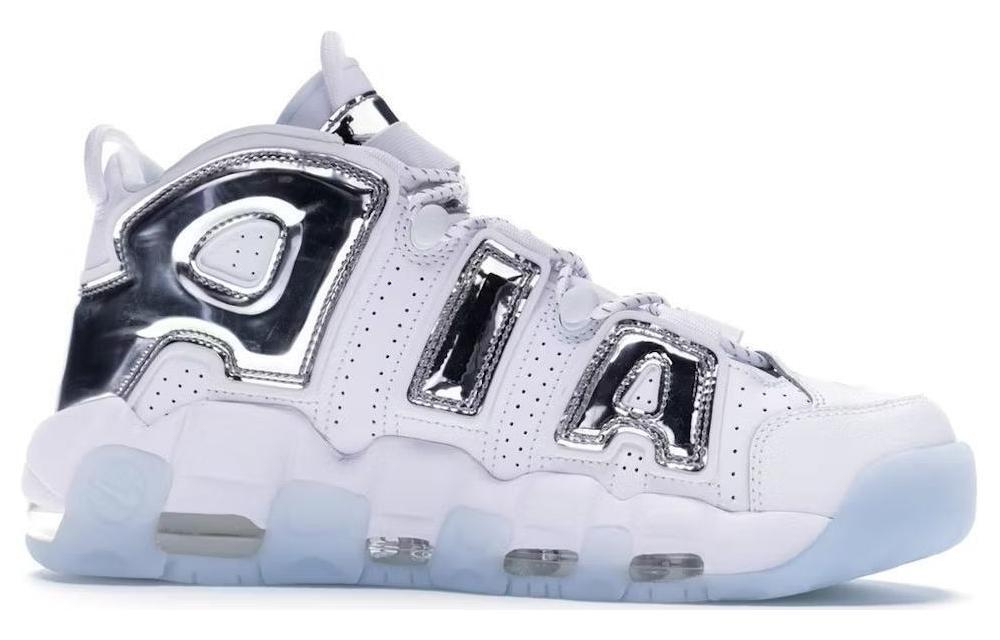Кроссовки Nike Air More Uptempo Chrome White (W) Air (Женская размерная сетка)