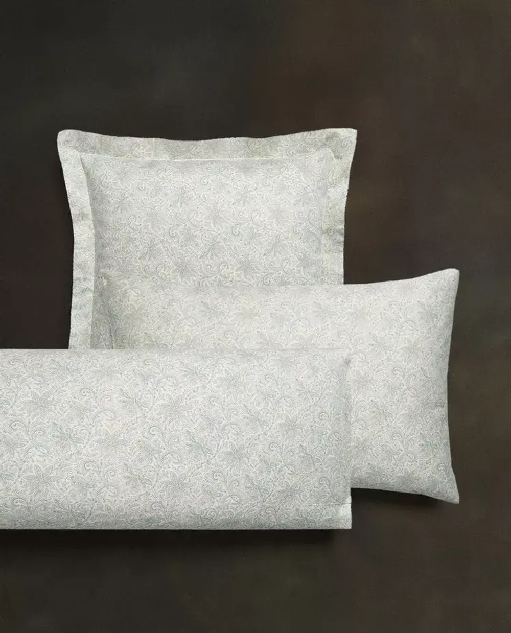 ZARA HOME НАВОЛОЧКА ИЗ САТИНА С ПРИНТОМ ПЕЙСЛИ, СИНИЙ