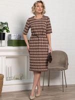 Платье трикотажное Лорейн (бежево-коричневое) П15189-25М LT Collection