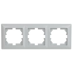 Рамка для розеток и выключателей Intro Solo 4-503-01 на 3 поста, СУ, белый