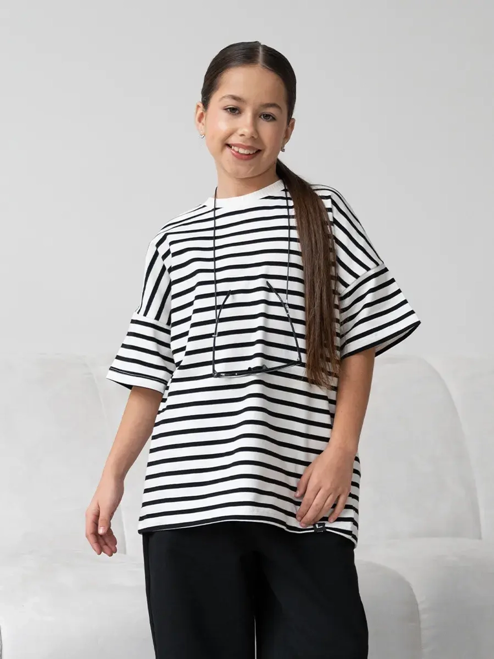 Футболка для девочки в полоску