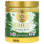 4th & Heart, очищенное масло гхи, от коров травяного откорма, с розовой гималайской солью, 454 г (16 унций)