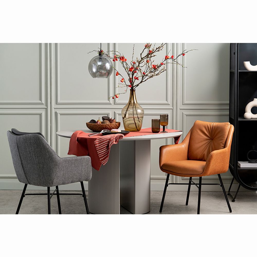 Стул Allar, экокожа, рогожка, серый