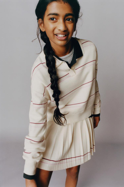 ZARA ЮБКА В СКЛАДКУ, ЭКРЮ