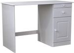 Письменный стол Вадим из массива сосны с ящиком и тумбой, белый