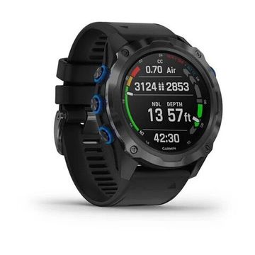 Умные часы Garmin Descent MK2I титановые с DLC-покрытием и черным ремешком