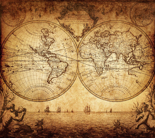 Географические карты №33 Фотообои и Фрески ручной работы