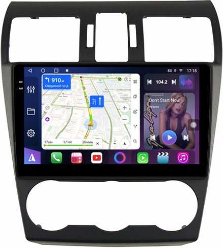 Магнитола для Subaru Forester 4 2012-2015, Impreza 4, XV (штатная КЗВ и/или harman/kardon) - FarCar 7188B монитор 9.5" QLED на Android 14, TS18, CarPlay, 4G SIM-слот