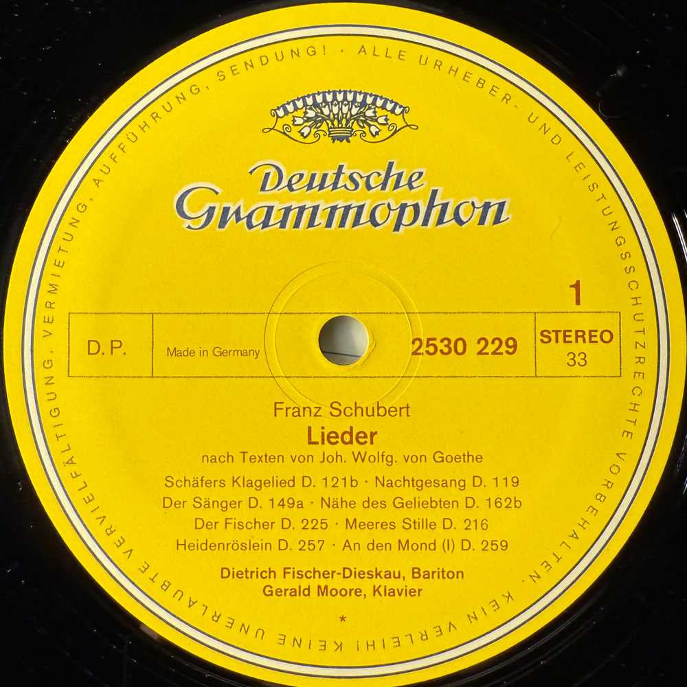 Шуберт - Песни на стихи Гете (Германия 1970г.)