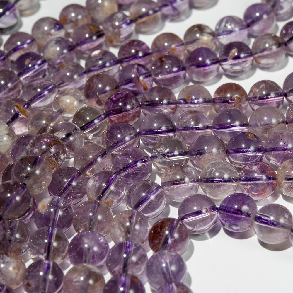 Ауралит натуральный (кварц с включениями), бусины в форме шара, 8,8мм