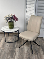 Стул М-City DISAUR Йохан (Yohan) поворотный на поворотный на 360 градусов, Hf017-02 Бежевый, Экокожа, Черный