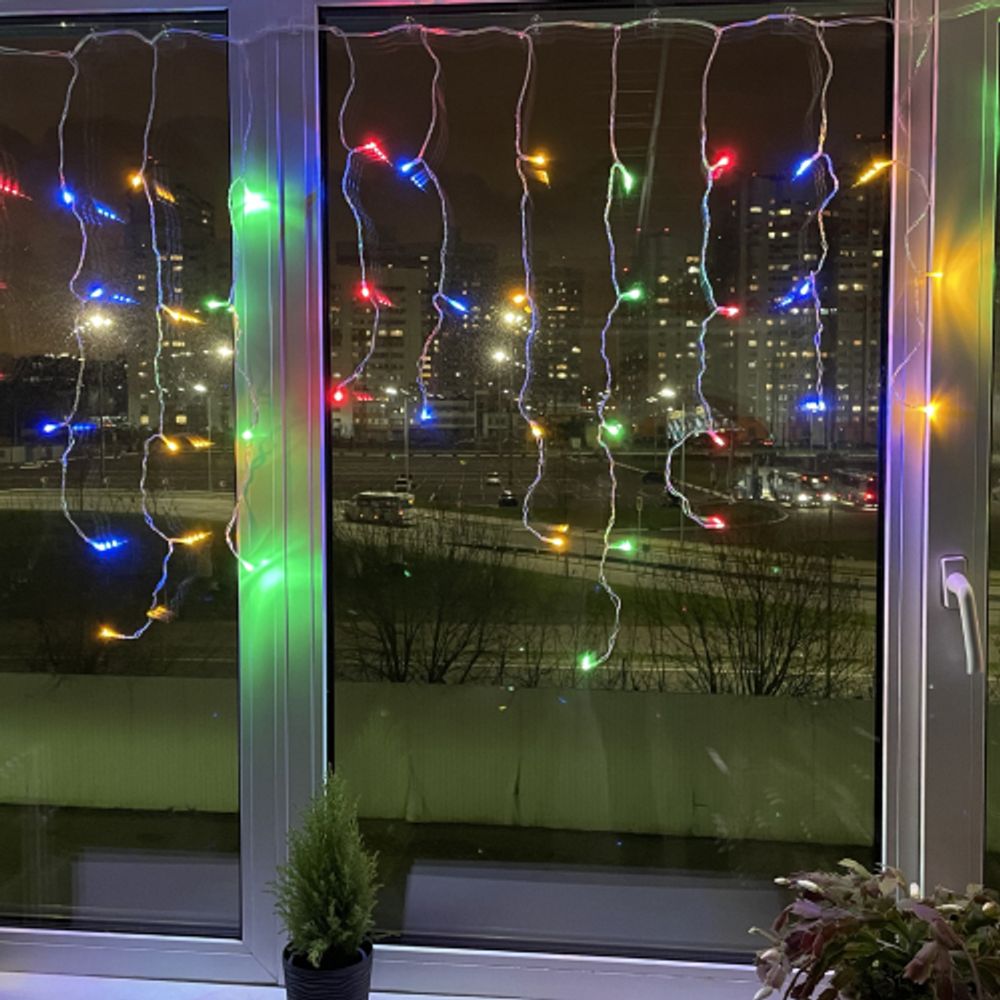 ENOB-2M ЭРА Гирлянда LED Бахрома 2м*1м мультиколор, 24V, IP44 | Гирлянды