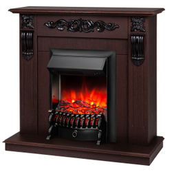 Электрокамин RealFlame Dominica DN орех с очагом Fobos Lux Black
