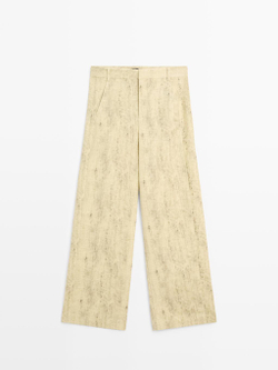 Massimo Dutti Брюки из смеси рами, желтый