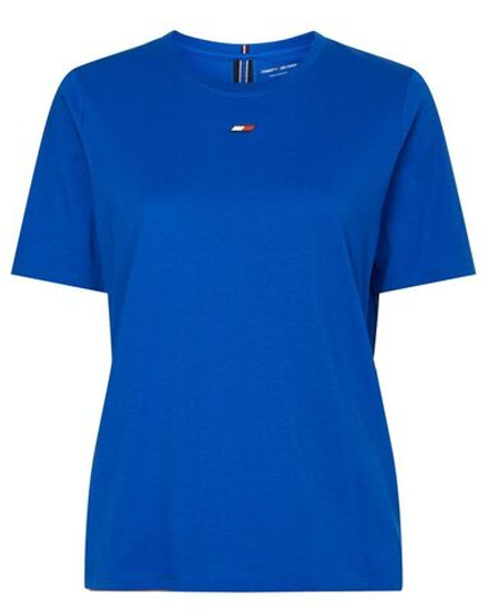 Женская теннисная футболка Tommy Hilfiger Regular Tape Tee - kettle blue