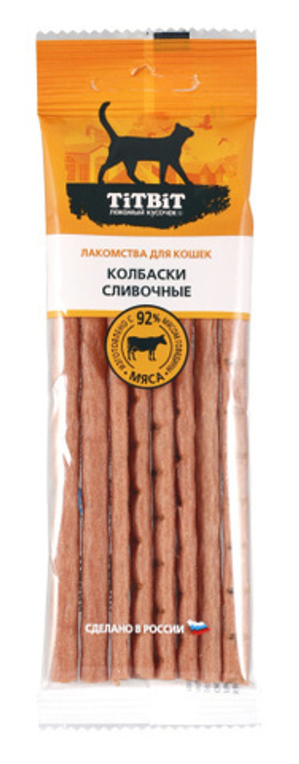 TITBIT Колбаски сливочные для кошек, 30 г