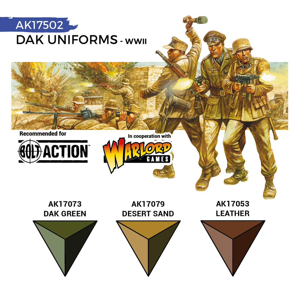 Набор акриловых красок AK Interactive - German DAK Uniforms - QUICK GEN Set